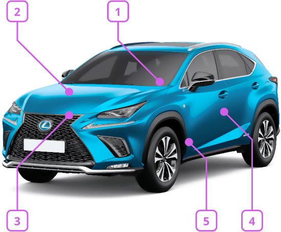 Where the VIN number of the vehicle is located